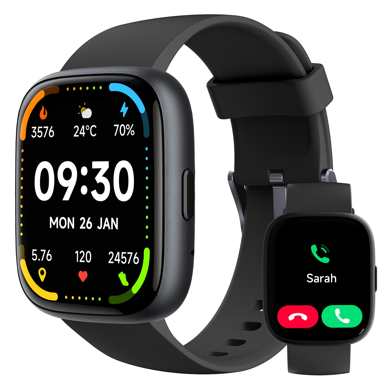 TEMU Montre connectée TOOBUR pour hommes et femmes, écran tactile HD 1,83", appels fil, tracker d'activité avec plus de 100 modes sportifs, Alexa