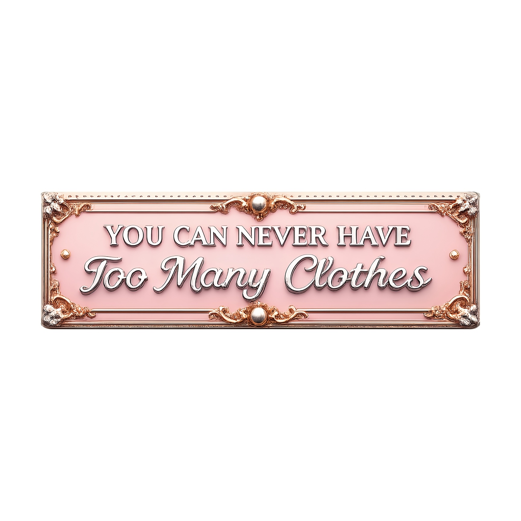TEMU 2d Flat, A Gift Suitable For All , 2d Flat, 1pc, Luxury "more Clothes, More The " Wall Decor - Wooden Plaque Decoration, Perfect For Wardrobes,