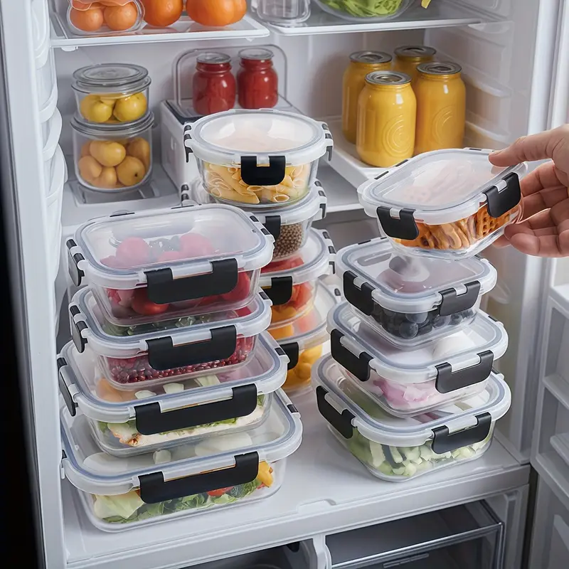 12pcs glass bento box 12 bowls 12 sealed lids glass fresh keeping box healthy and high quality bpa free microwave heating suitable for home and office food storage containers Product details 2