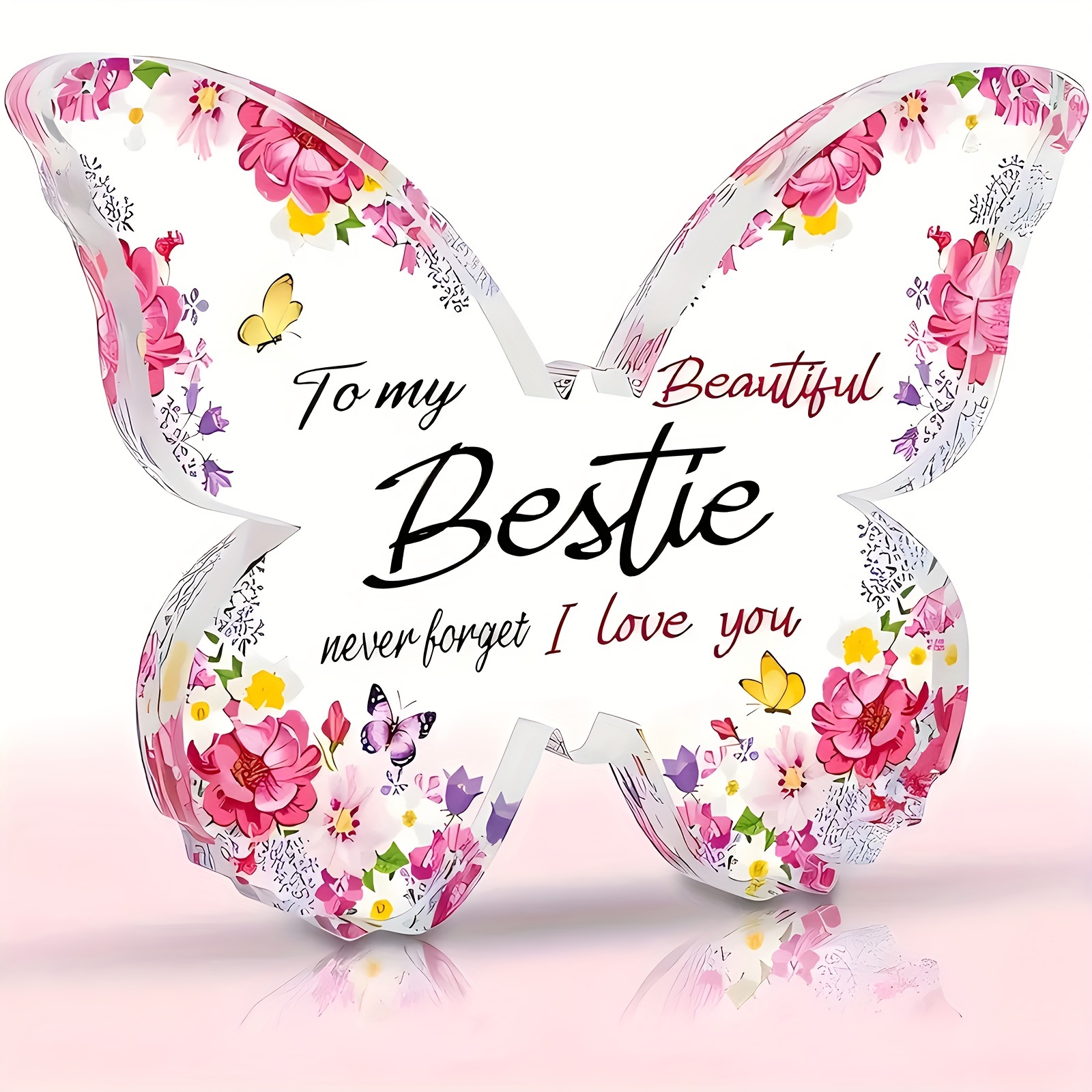 

Acrylic Butterfly Plaque For Best Friend - Christmas , No Electricity Keepsake Sign, Featherless Bff Love Reminder, Home Office Decoration