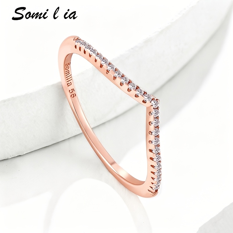Ladies' Light Luxury Rose Golden Love Ring, Holiday Gift