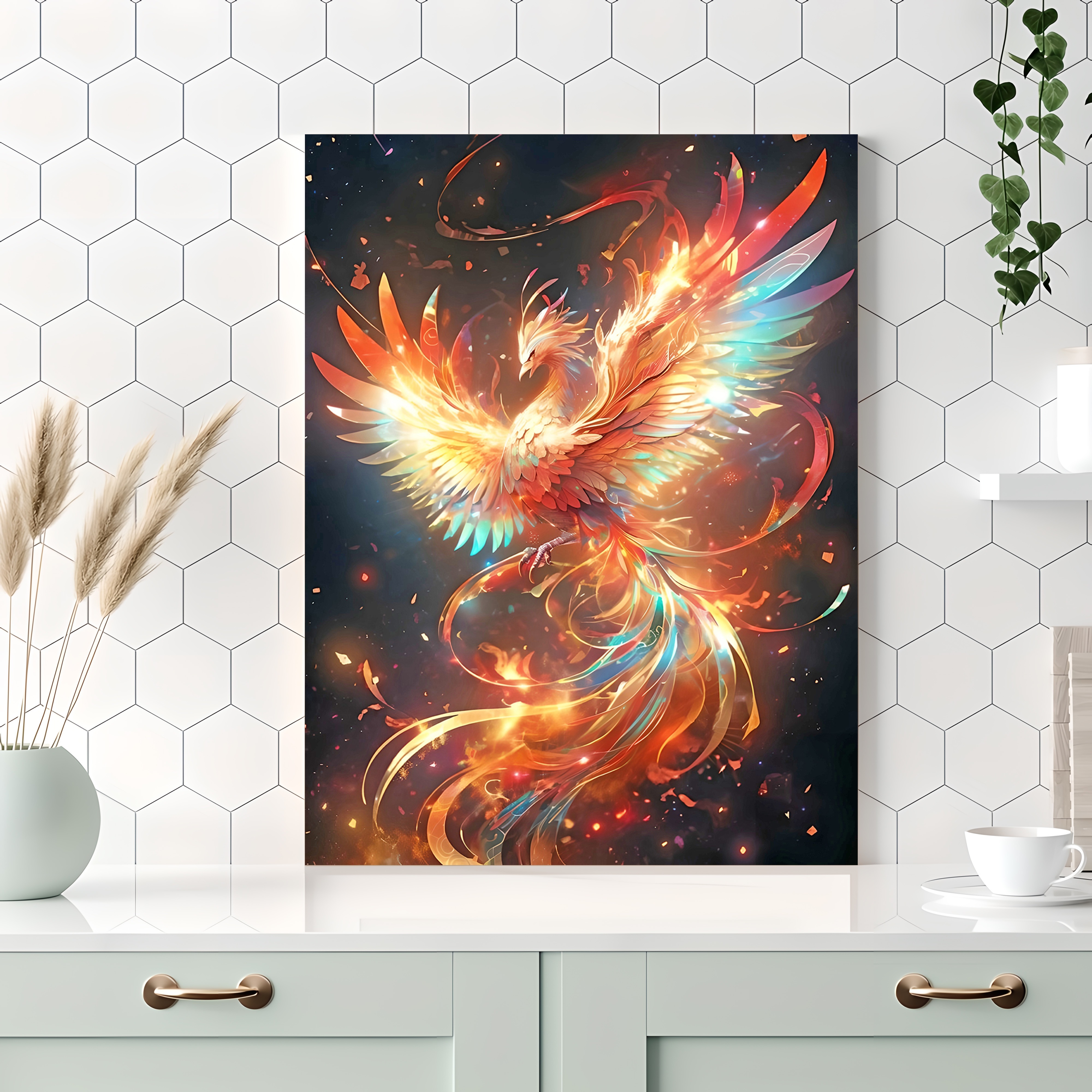 

Phoenix 5d Diamond Painting Kit For Adults - Full Round Drill Embroidery Canvas, Animal Theme Diy Craft For Home Wall Decor, Beginner Friendly, Gift Idea - 1pc Unframed