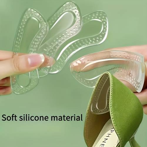 2pcs 4pcs high heel shoe gel soft anti wear anti slip invisible heel pads massage self size adjustment half size pads
