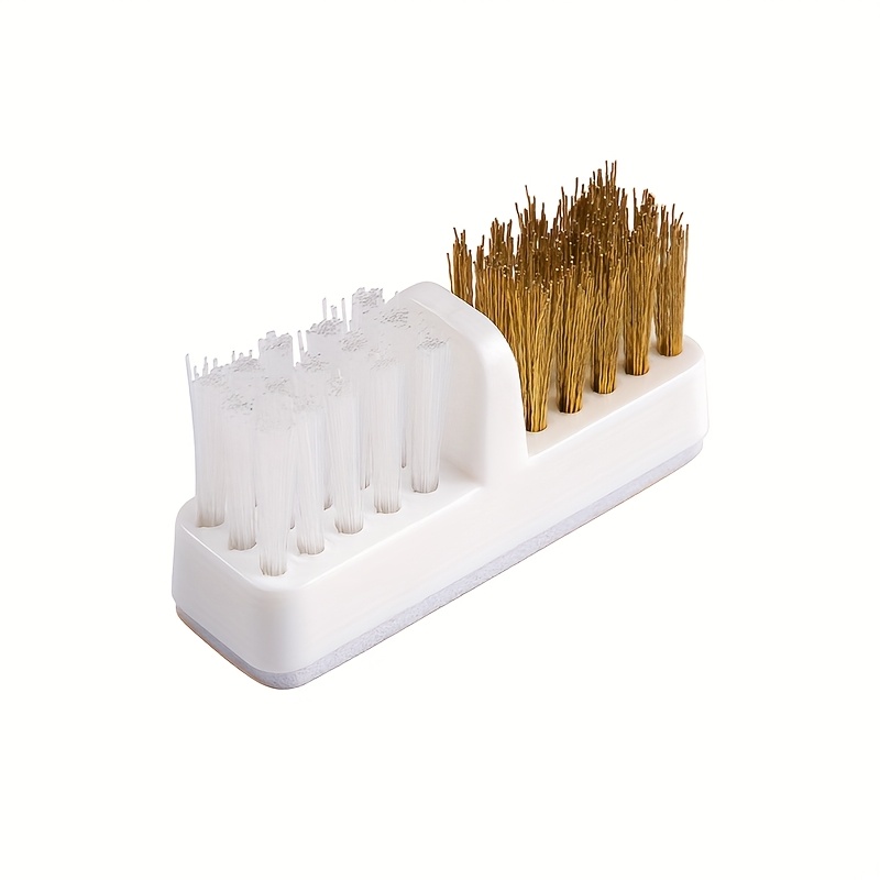 1/5/10pcs Dual-head Copper Wire Nail Drill Bit Cleaning Brush – Soft Bristles & Alloy Tips, White Handle, Ideal For Manicure & Pedicure Tools, High-quality And Durable Nail Tech Essentials