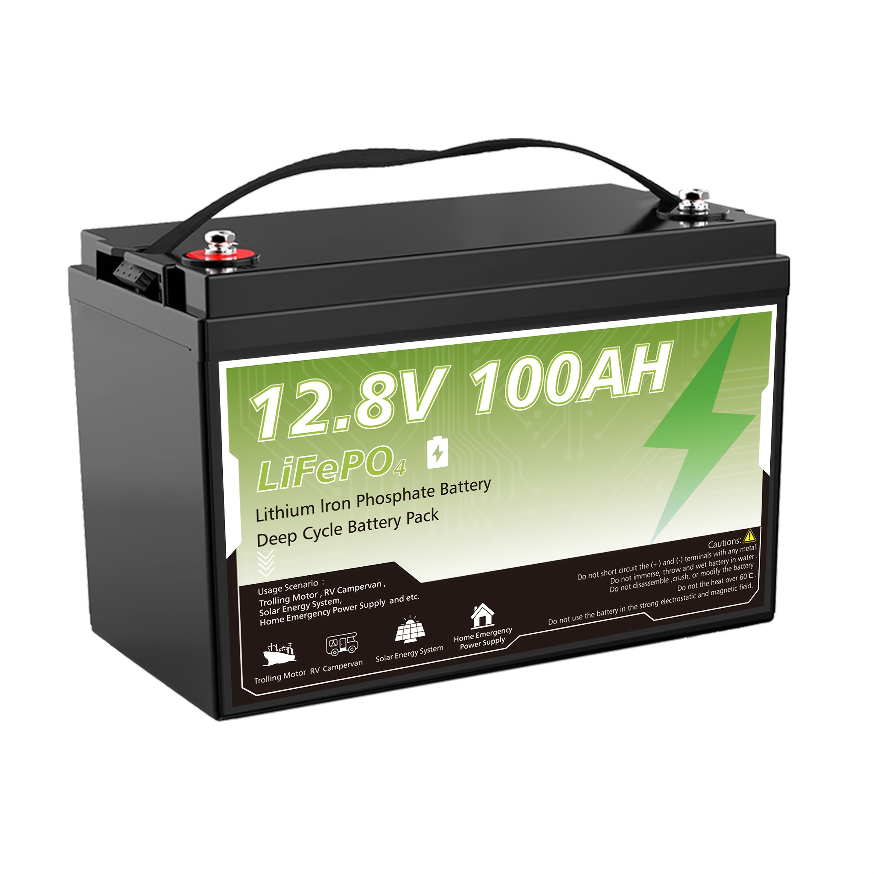 12v 100ah lifepo4 battery built in 100a bms max 1280wh - Temu
