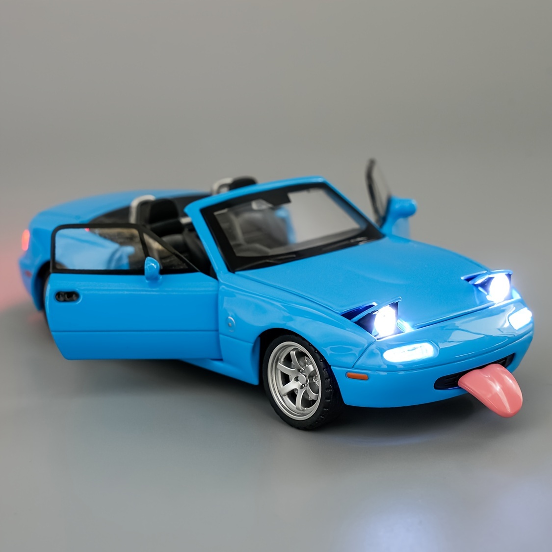 

1/32 Scale Car Model Cute Tongue Zinc Alloy Diecast Car Model Toys With Lights And Sounds, Toy Cars And Adult Collection Ornaments (blue)