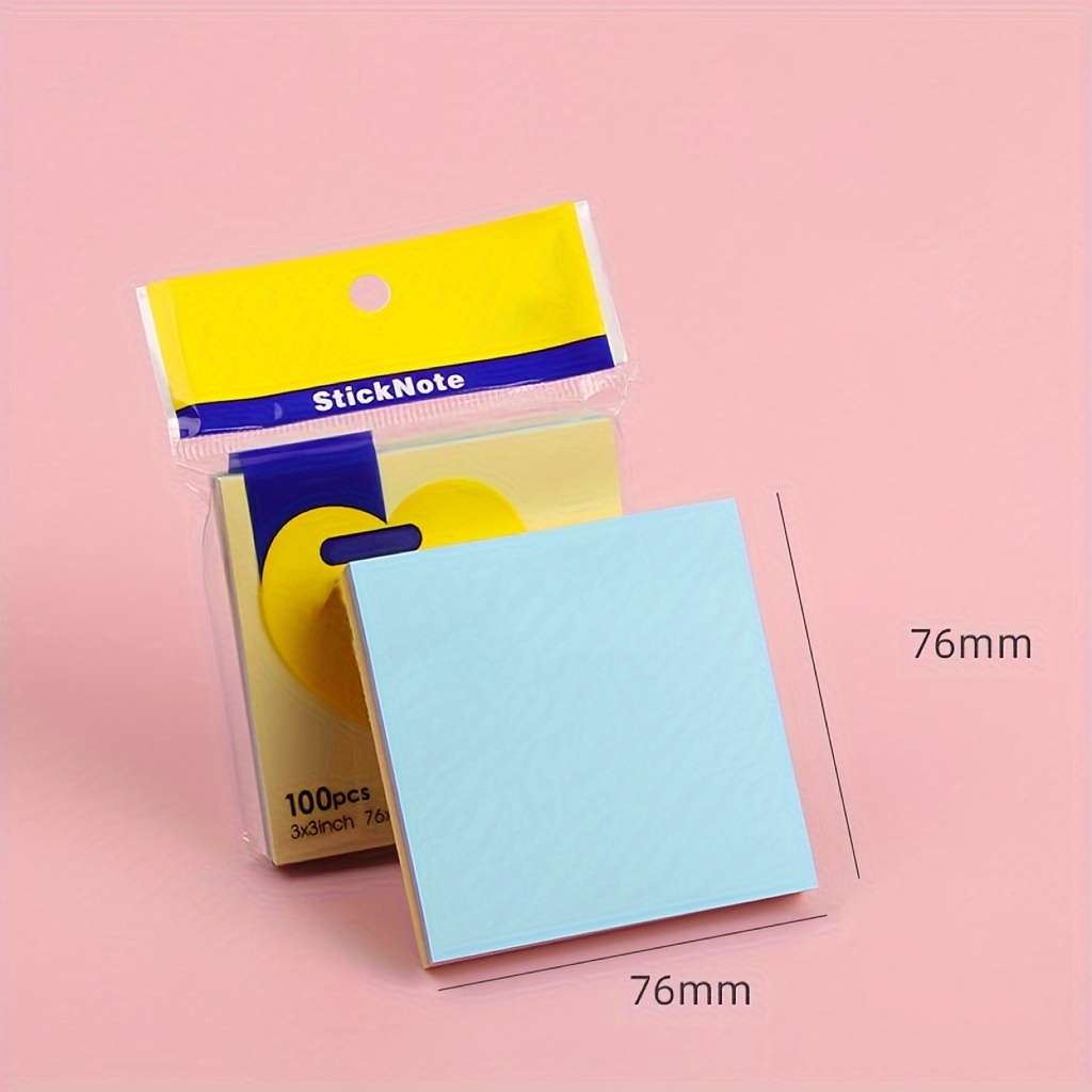 100pcs Horizontal Sticky Notes Bright Colors for Messages