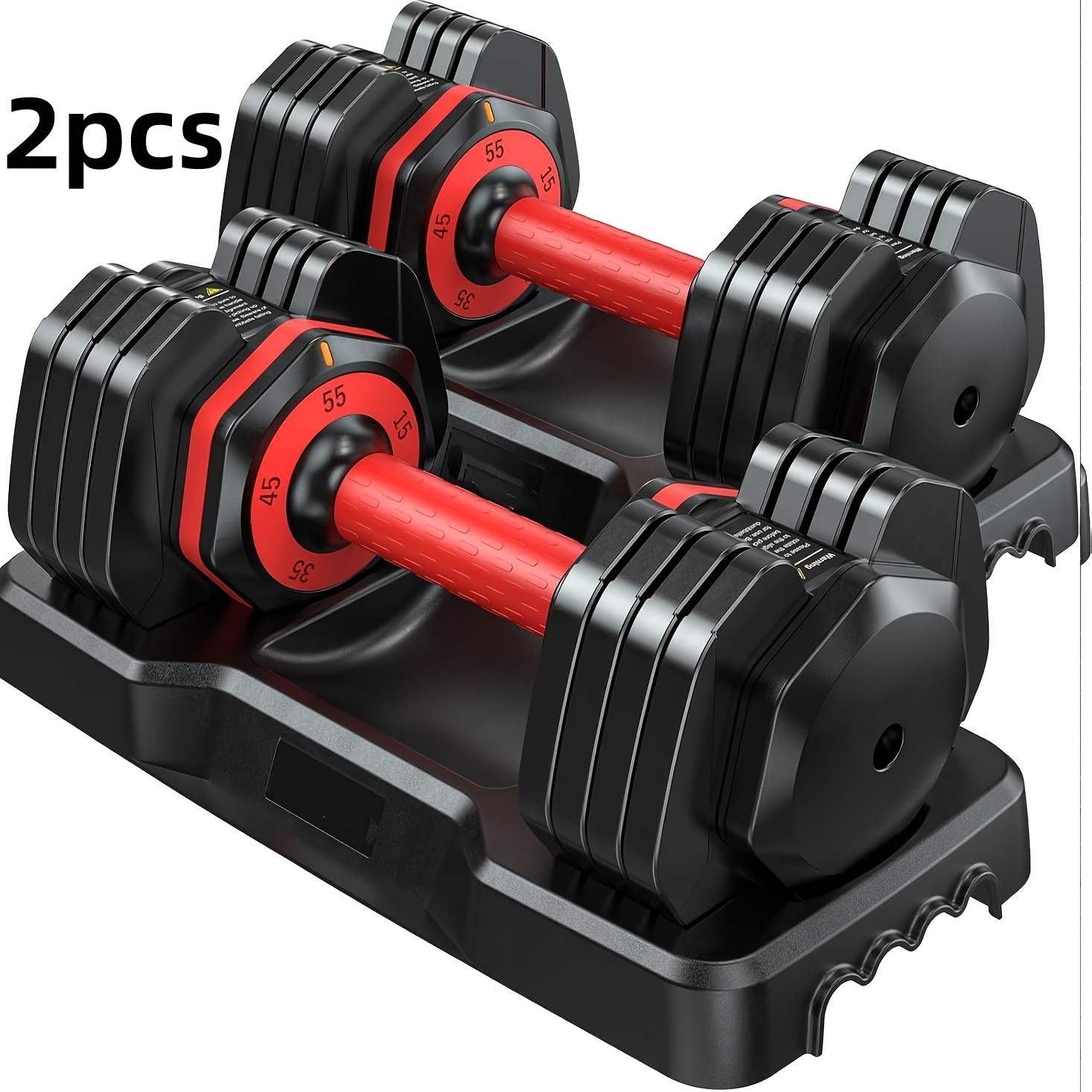 TEMU 55/ 25lbs Adjustable Dumbbell Set (pair/set Of 2) With Anti-slip Texture Handle, 5 In 1 Free Adjustable Weights Dumbbells Barbell Set, Home