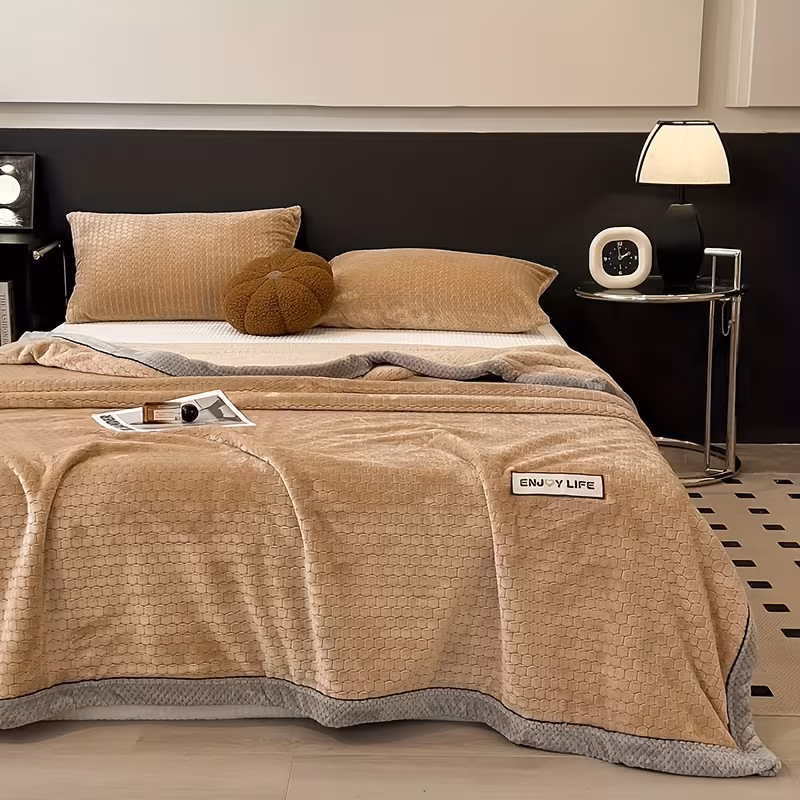 1pc luxury milk velvet blanket ultra soft plush winter bedspread cozy throw with football pattern machine washable for bedroom living room Product details 3