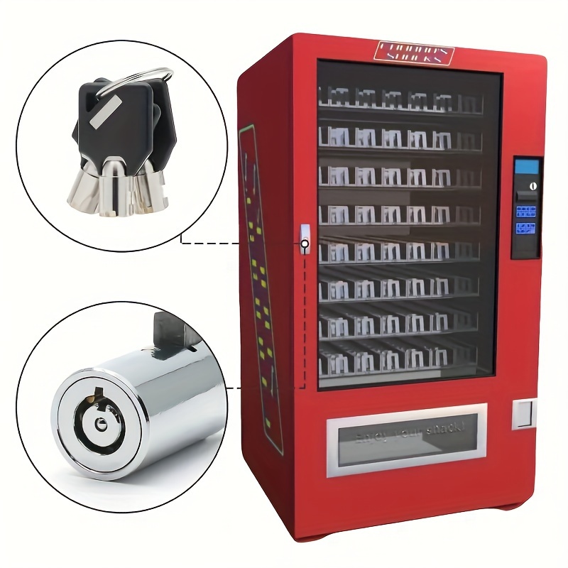 

1 Set Keyed Alike Universal Vending Machine Lock And Key - Soda, Snack, Candy, Lock Replacement, Secure Tubular , No Electricity Needed