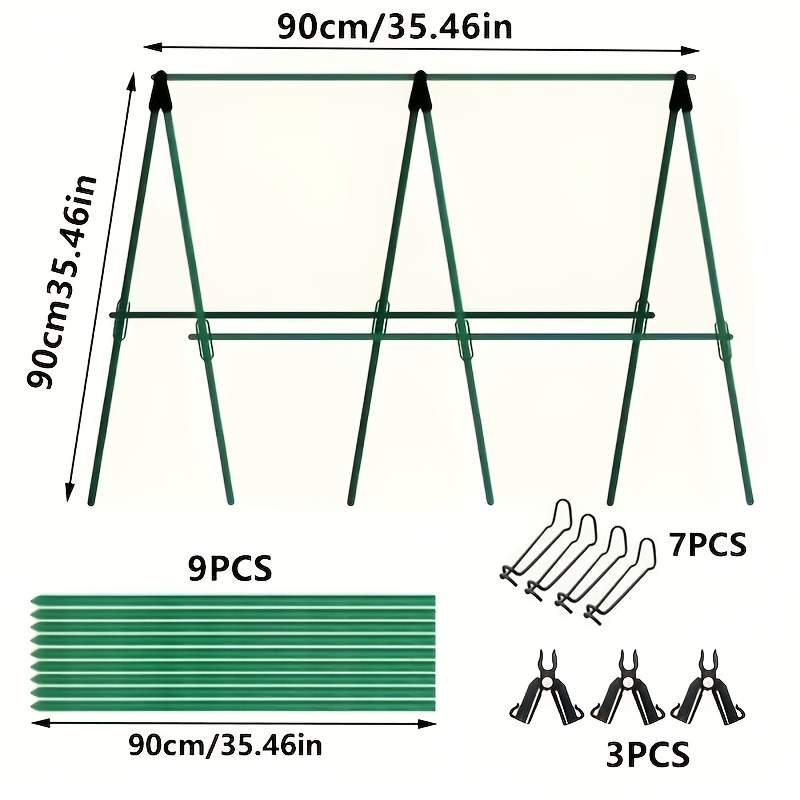 Image of 1 Set Of 90cm X 90cm Garden Climbing Vine Frame, Yard Climbing Plant Support Frame, Garden Lattice Fence - Ideal For Gardening, Outdoor Melon And Fruit, Grape, Loofah Trellis, And Yard Flower Shelf