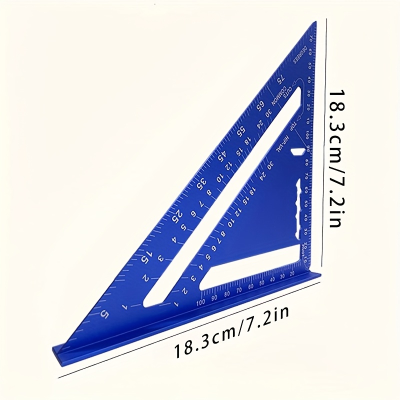 Image of 7-inch Protractor - 90° And 45° , Durable, Scratch-resistant - For Woodworking, Industrial, And Scientific Measurement (red, Blue, Green, Black, Yellow, Red-orange)
