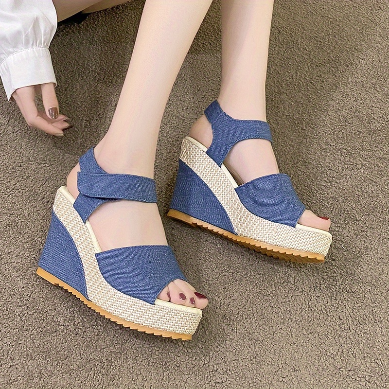 Sandalias de tacón alto para mujer con suela gruesa y diseño de boca de pez, Zapatos de mujer