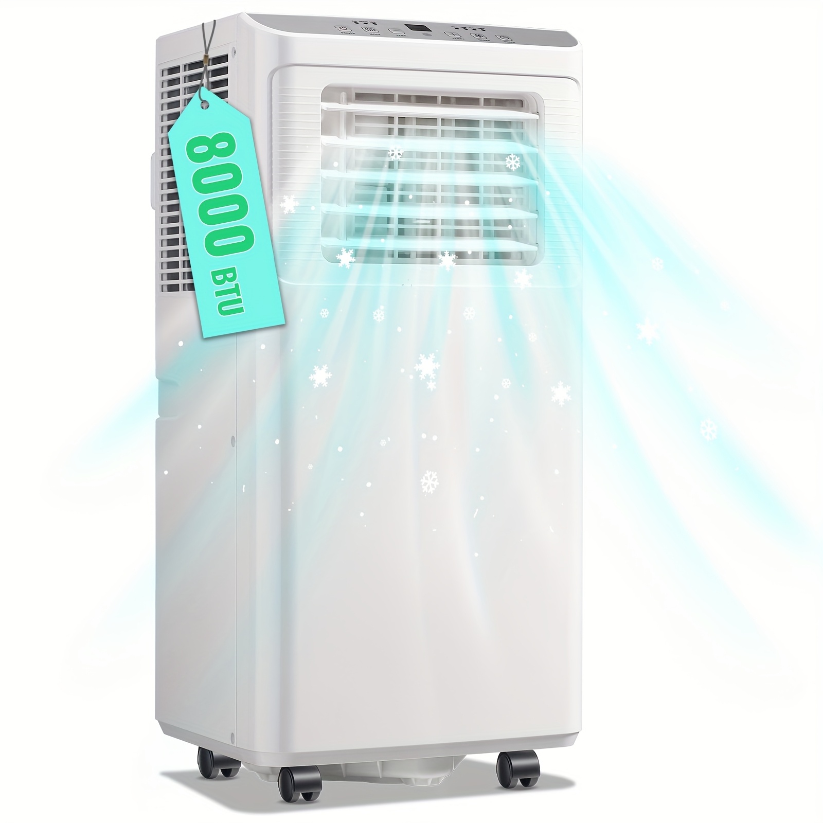 8000 BTU Portable Air Conditioner (4400BTU SACC) AC Unit With Remote Control 24H Timer, Dehumidifier Compact 3-in-1 Air Cooler For Small Rooms, Bedrooms, Home Offices