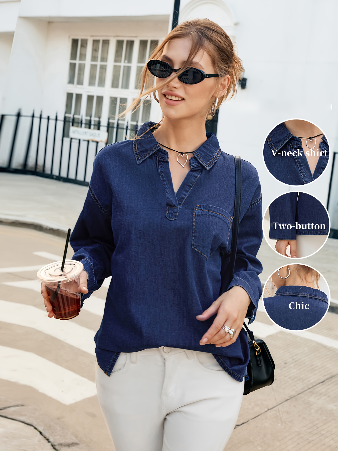 camiseta casual larga dobladillo abertura Temu Colombia