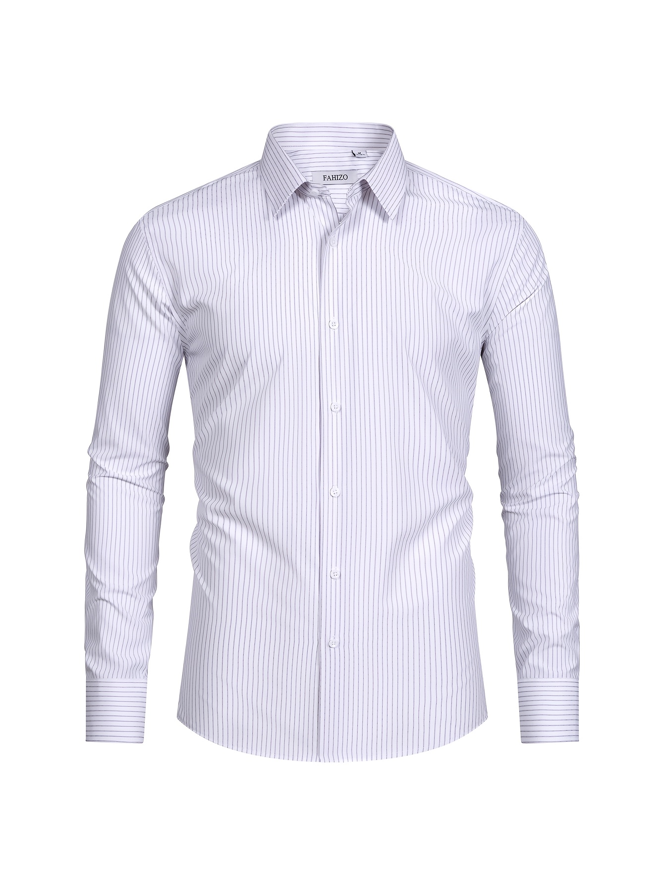 knee length dresses for ladies Antonios Business Loose Striped Shirt for Men - Beige - XL - Long Sleeve main image 1
