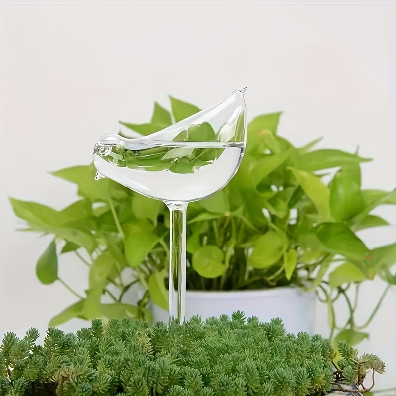 5pcs Bird-Shaped Self-Watering Globes - Automatic Flower Watering System with Drip Tray, Ideal for Home Garden, Balcony Succulents & Shower Plants, Durable Plastic Design, Plant Watering System, Balcony Gardening, Elegant Bird Design, Transparent Material