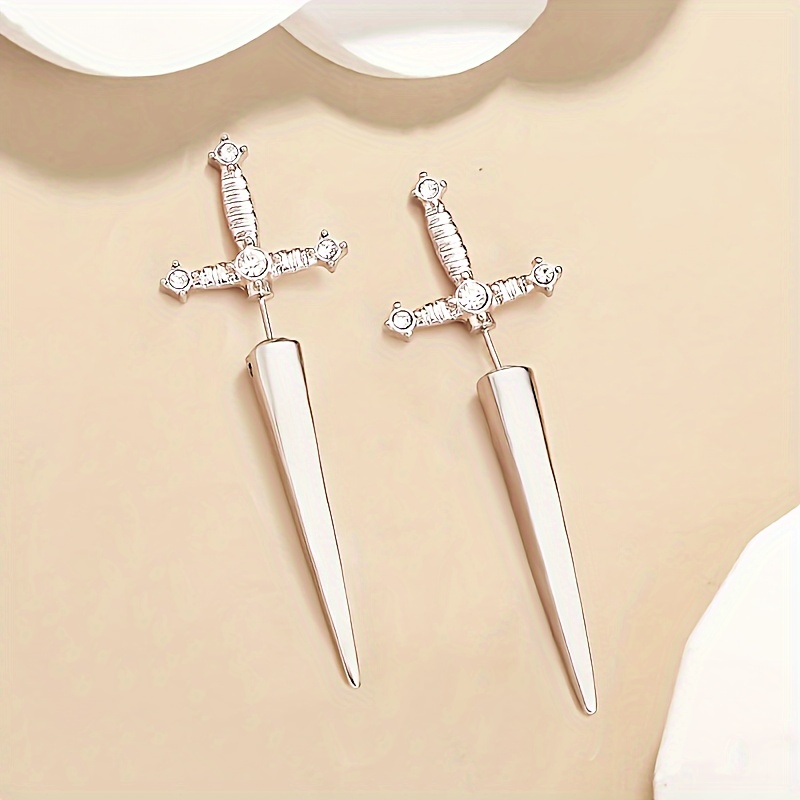Gothic Style Long Drop Earrings for Women, Zinc Alloy with Iron Ear Needle