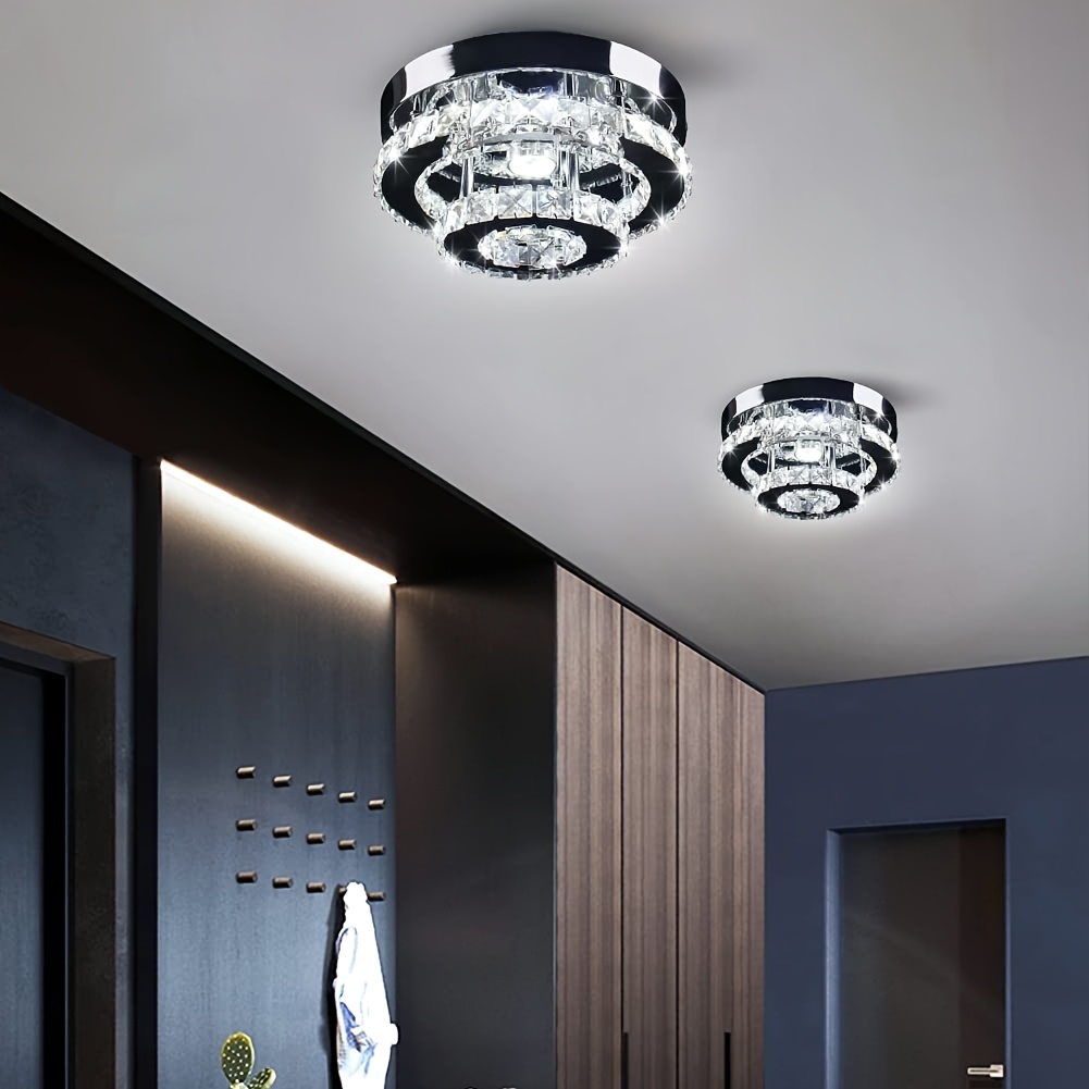 Ceiling Fan CXGLEAMING Mini Chandelier Light Fixture Round