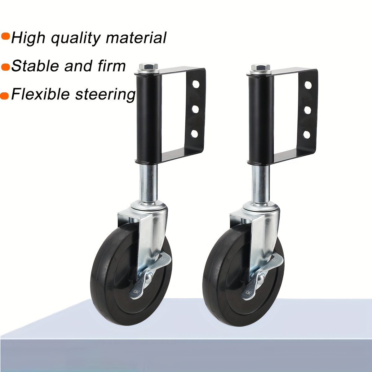 Set Of Spring-loaded Gate Rollers, Featuring 2 Rollers Of Supporting Up To 160kg, With 5-inch Wheels Designed For Heavy-duty Gate Applications