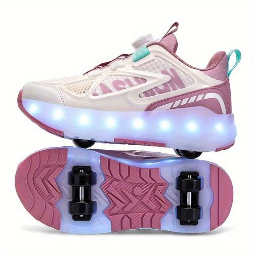 Skates, Four-Wheeled Detachable Girls' Roller Skates, Boys' Sneakers with Wheels