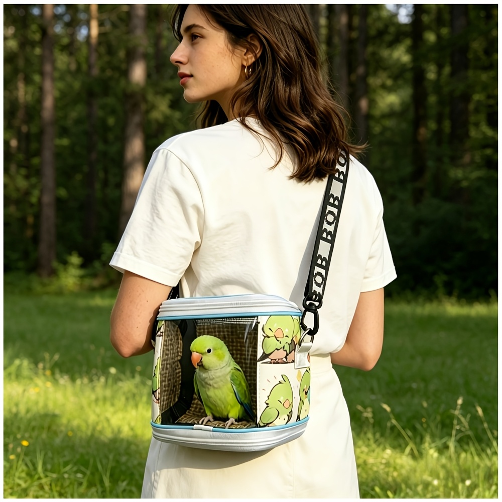 Portable Pet Bag Breathable Anti-Escape, Removable Transparent Body Bag, with Handle And Adjustable Shoulder Strap, Suitable for Parrots, Lizards, Geckos And Other Small Pets, Outdoor Travel Carry Bag, Pet Outing Training Essential - Image 6