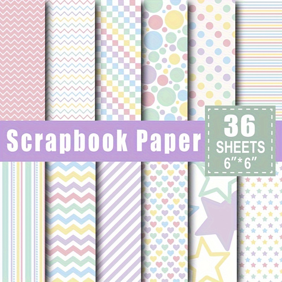 

36 Sheets Scrapbook Paper Pad In 6*6in, Art Craft Pattern Paper For Scrapingbook Craft Cardstock Paper, Diy Decorative Background Card Making Supplies Partysu Shape