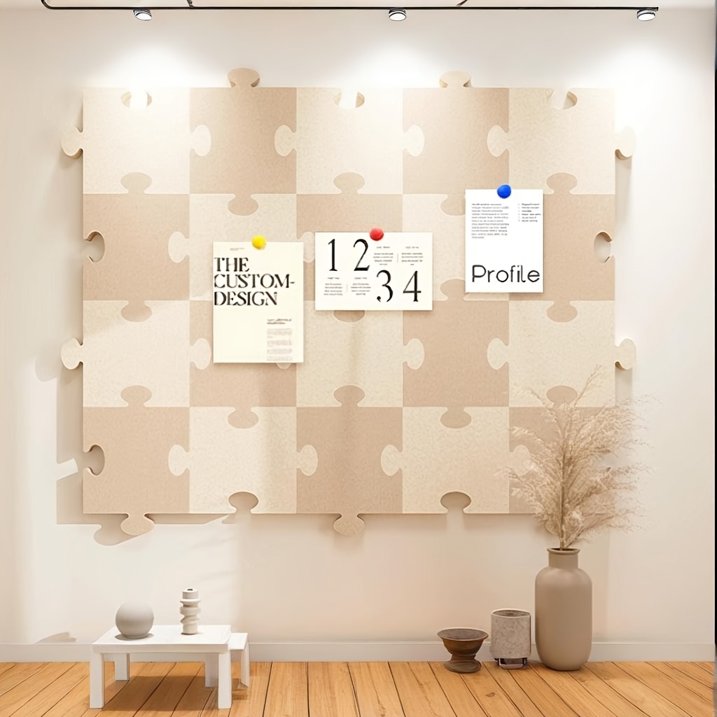 6 Puzzle Felt Boards, Wall Sticker Photo Wall Background Board, Memo Message Board, Decorative Cork Board, Suitable For Home, School And Office