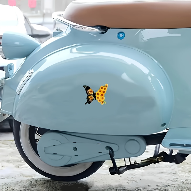 Sunflower Butterfly Beautiful Stickers Waterproof Car Temu