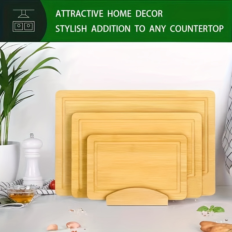 3pcs bamboo cutting board set with juice   thick   chopping boards for meat veggies   handle   gadgets gift details 8