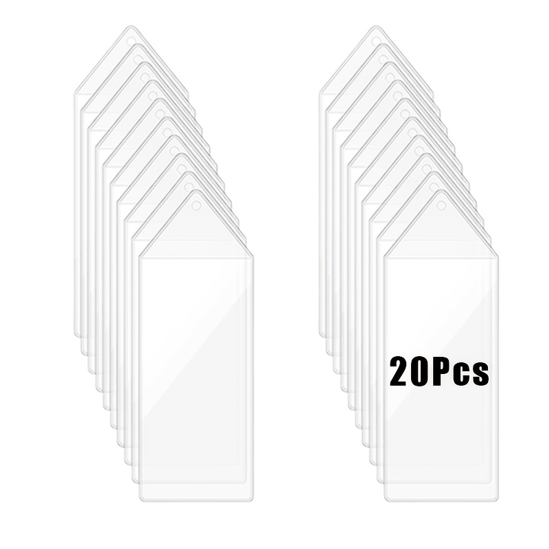 E-shop 20/40 Kunststoff-Lesezeichenhüllen, durchsichtige Lesezeichenhalter, Fotokabinen-Hüllen, geeignet für Lesezeichen unter 2 x 6 Zoll, leere