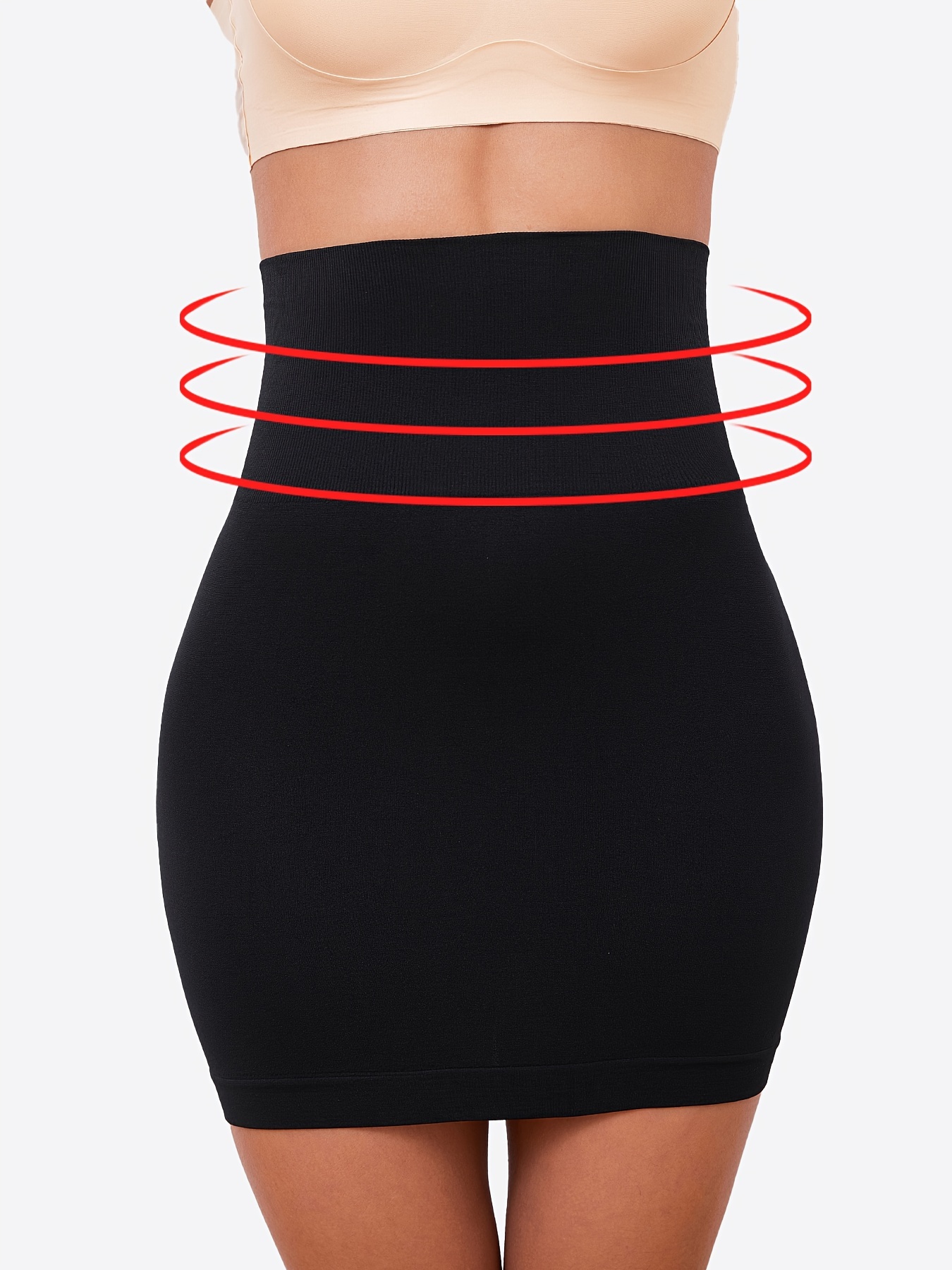 High Waist Tummy Control Slips Women Seamless Skirt Half Slip