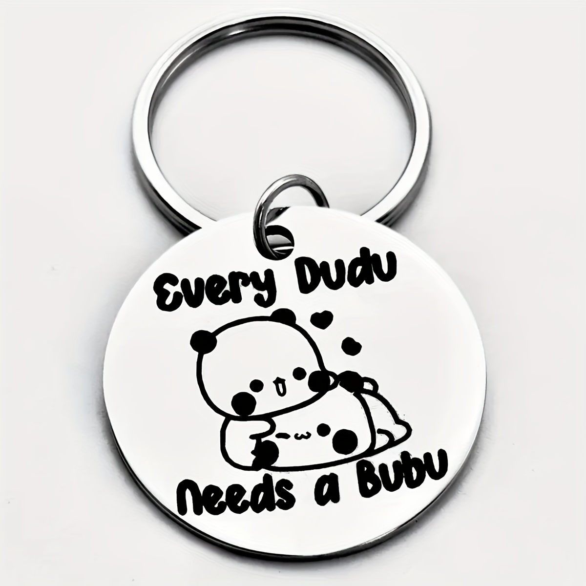 TEMU Stainless Steel Cute Keychain - " Dudu Needs A " Panda And , The Perfect Valentine's Day Gift