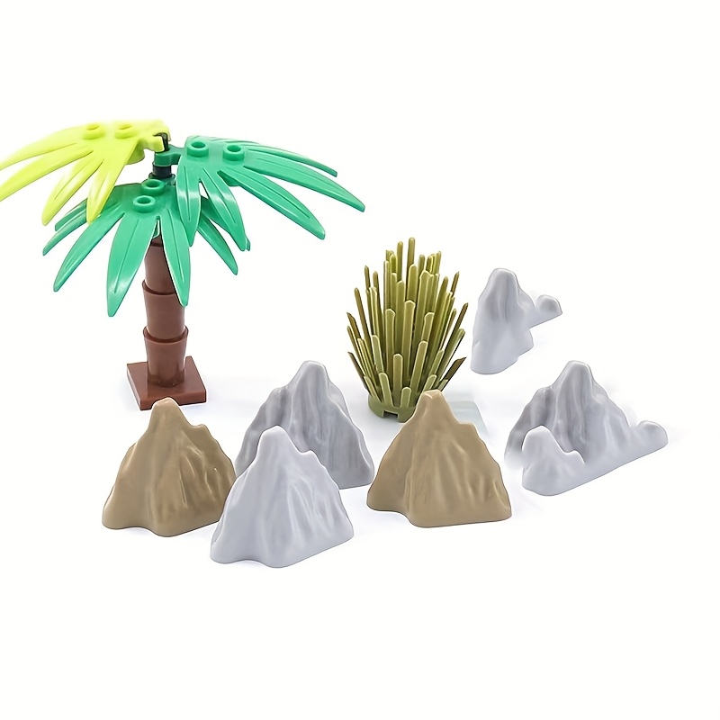 3pcs/6pcs Building Block Forest Landscape Additions