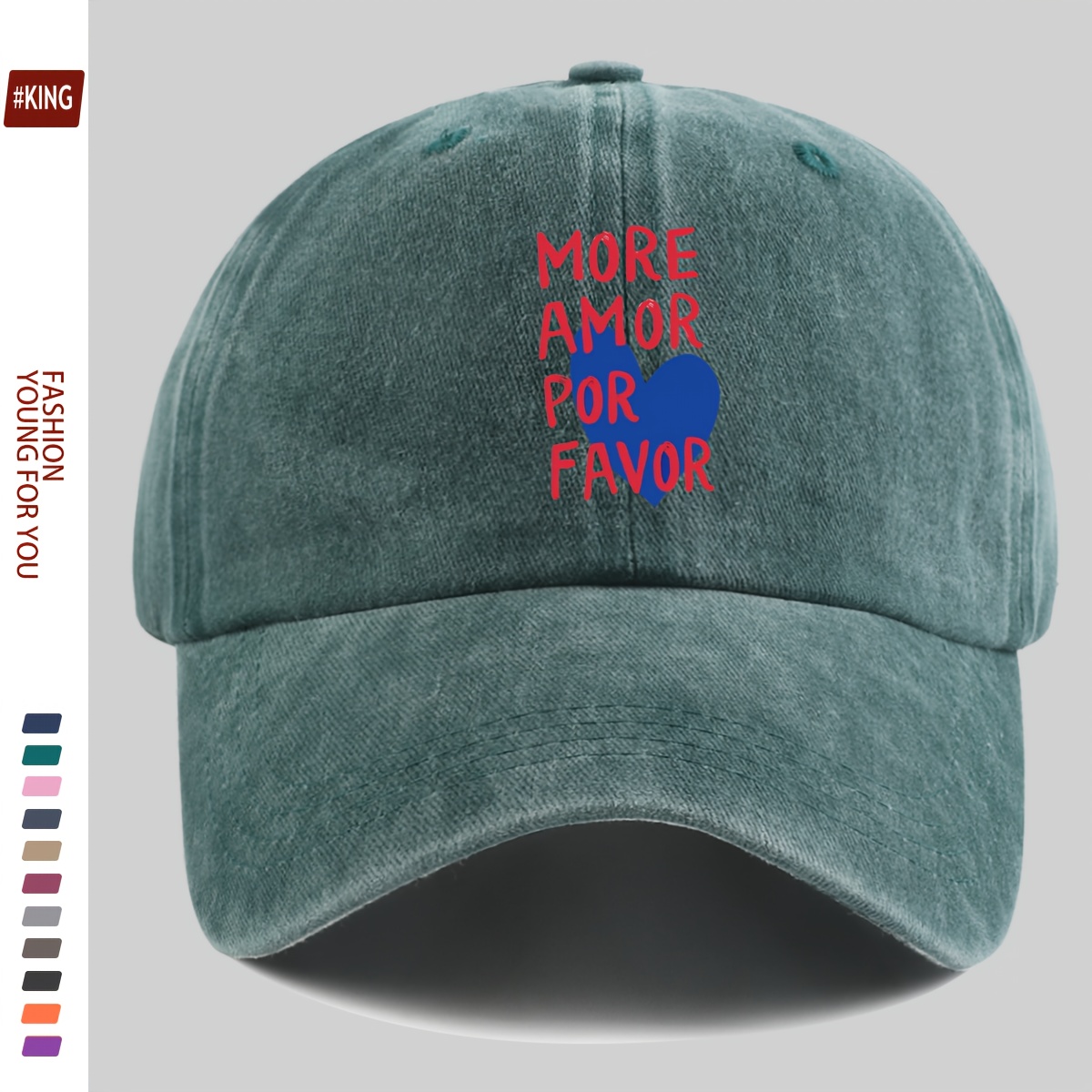TEMU 1 Chapeau de soleil pour femmes avec slogan amusant imprimé, taille ajustable, léger, durable et , avec motif " " et cœur, idéal pour les