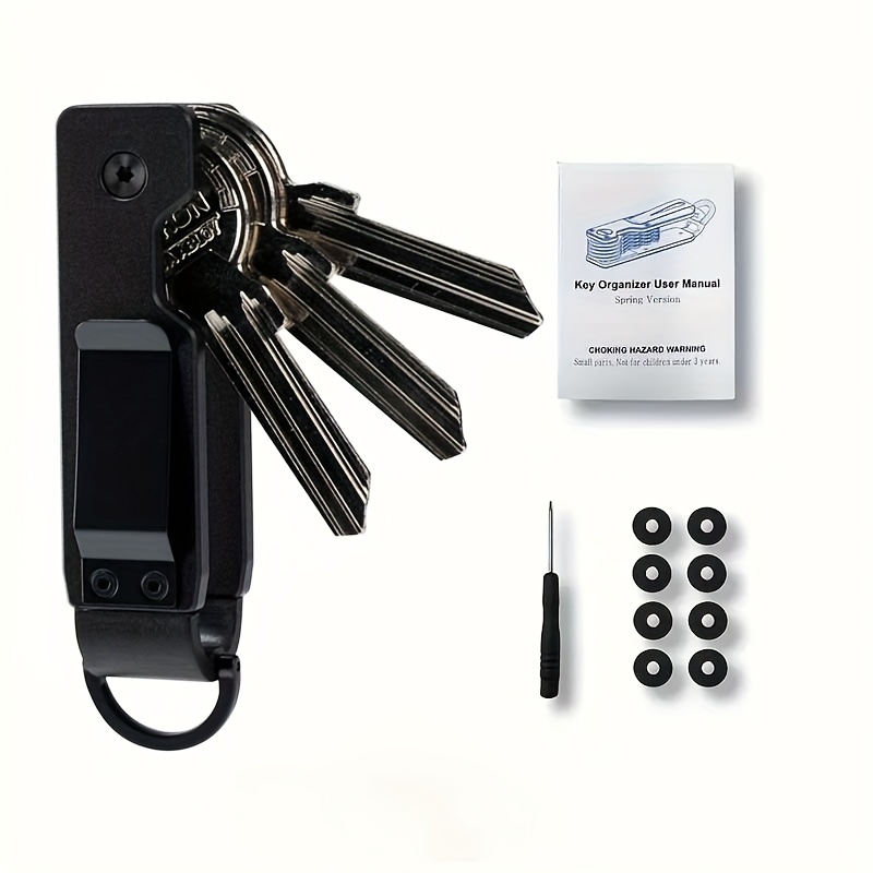 Metal Keychain Men's Aluminum Alloy Multi-functional Key Case Can Store 1-6 Keys Carbon Fiber Keychain Couple Father's Day Daily Use Durable Minimalist Women's Key Chain Portable Safety Storage