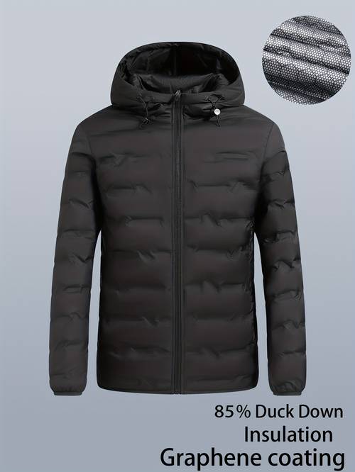 lightweight down jacket for winter coat featuring a hood complete zipper fastening non elastic material fit long sleeves ideal for for casual and formal events winter outerwear