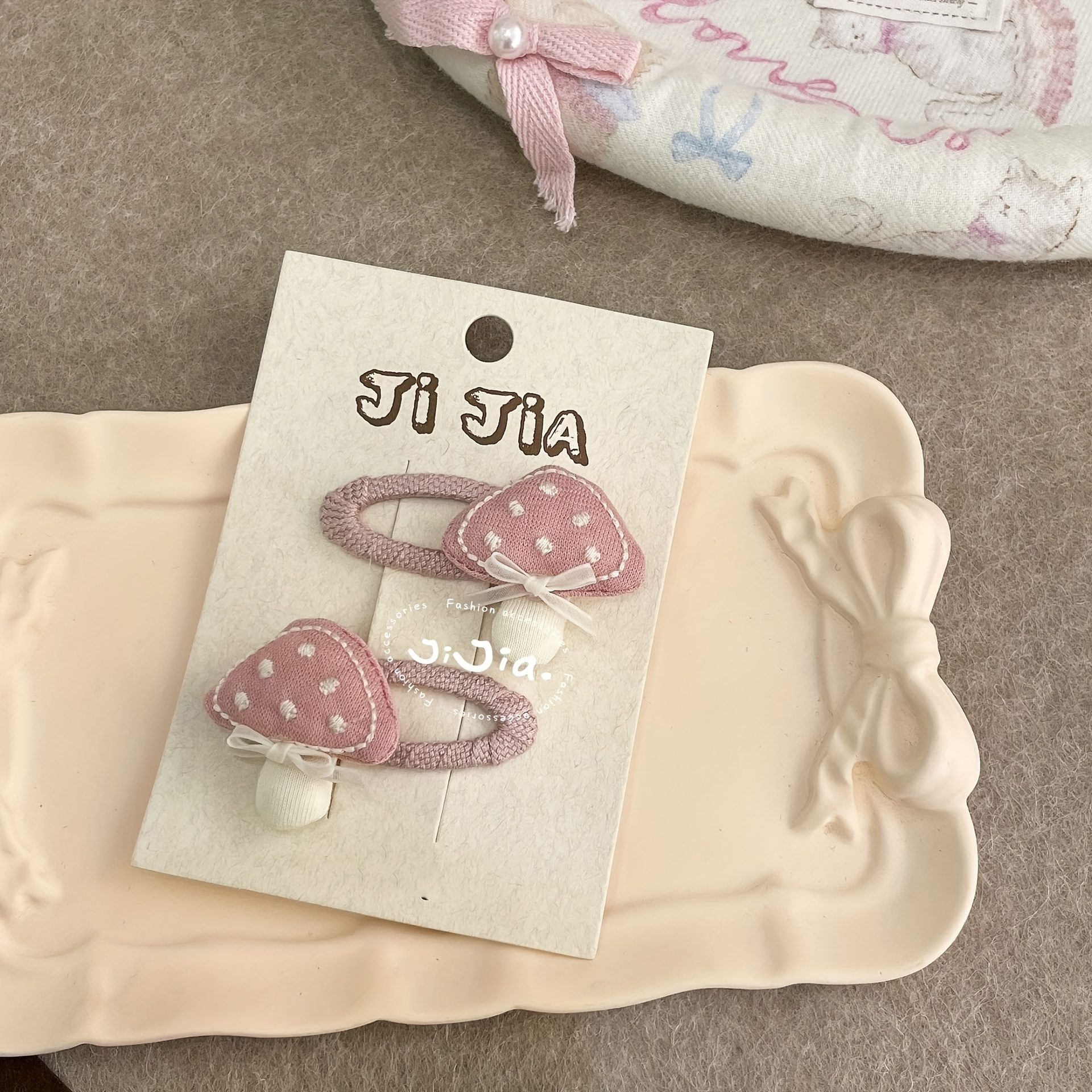 E-shop Süße, rosa, herzförmige Schmetterlings-Haarspange in Rosa-, ein vielseitiger Mesh-Hasenclip