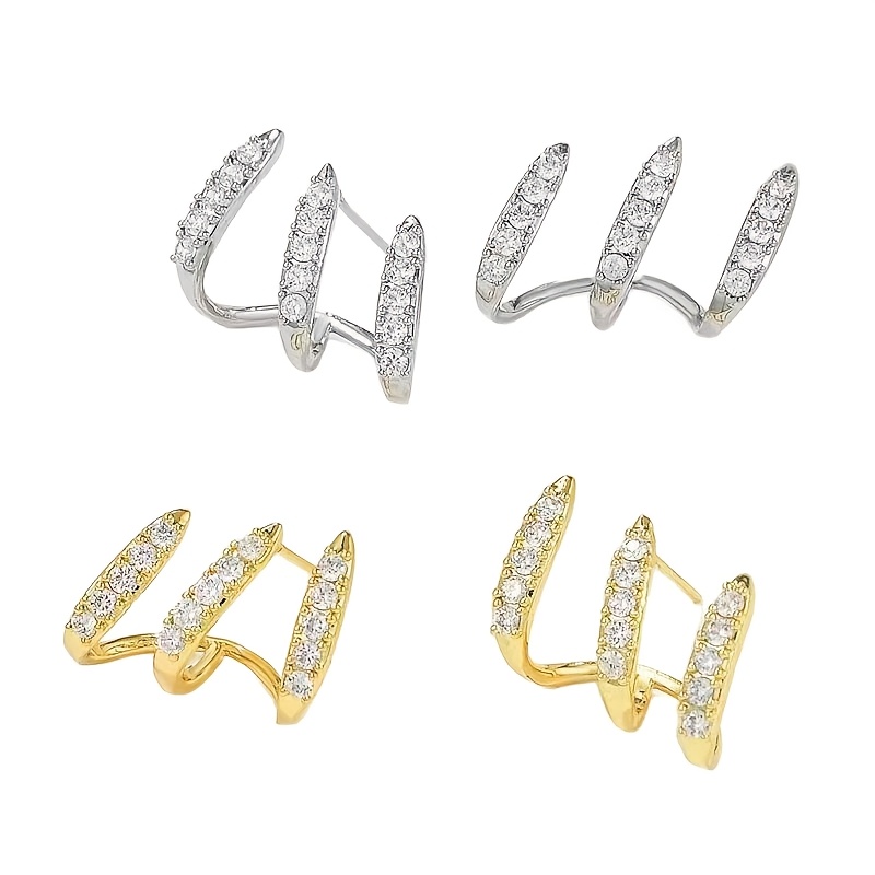 Pair of Women'S Claw-Set Earrings, Sparkling And Luxurious, Elegant And Chic, Suitable for Various Occasions, Hypoallergenic, Ideal Gift for Festivals