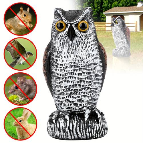 1pc realistic owl statue durable garden yard decoration for outdoor bird repellent to pigeons squirrels mice rabbits