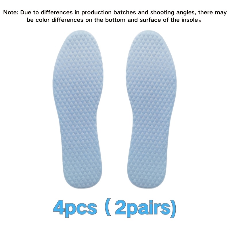 Image of 4pcs() Of Summer Cool-feel Insoles, Barefoot Insoles, Sweat-absorbing, Moisture-wicking, Soft And Comfortable, Reusable, Suitable For All Types Of Shoes, , Purple/blue.