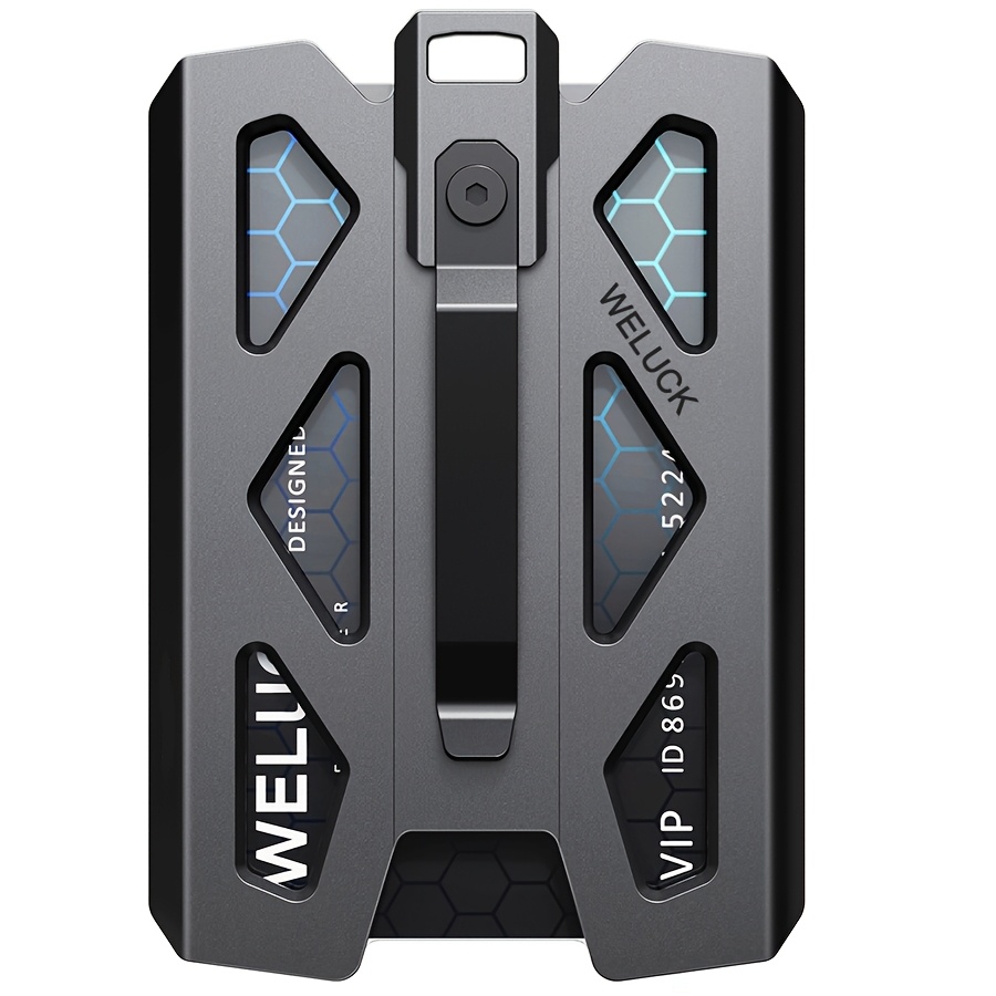Image of Portable Wallet Id Credit Card Holder, Aluminum Alloy Metal Card Holder Id Badge Holder With 4 Cards Slot(holds 1 To 4 Cards) Flexibility And Design, On Your Pocket, Belt, Backpack Or Key Chain
