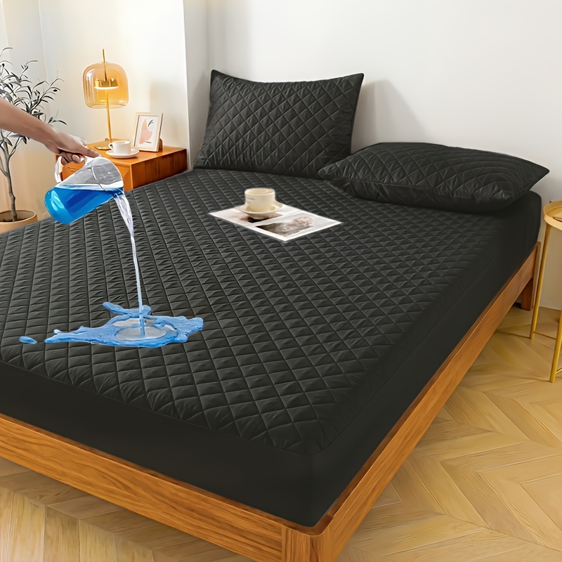 TEMU Waterproof Mattress Cover - Machine Washable Solid Color Quilted Mattress Protector With Deep Pockets (soft And Comfortable). Used As A Separate