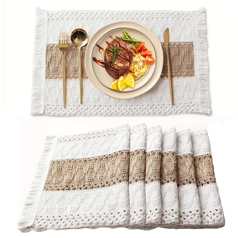 TEMU 2/4/6/8pcs Bohemian-style Table Mats, Suitable For Home, Kitchenware, Dining Tables, Restaurants, Tableware Accessories, Tabletop Accessories,