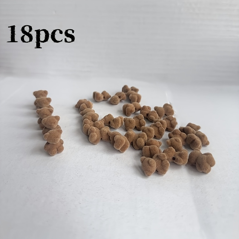 TEMU 18pcs Mini en Peluche Mélangés, Perles d'Animaux en Résine, Pendentifs d'Artisanat d'Addition, Additions de Pinces à Cheveux, Additions de