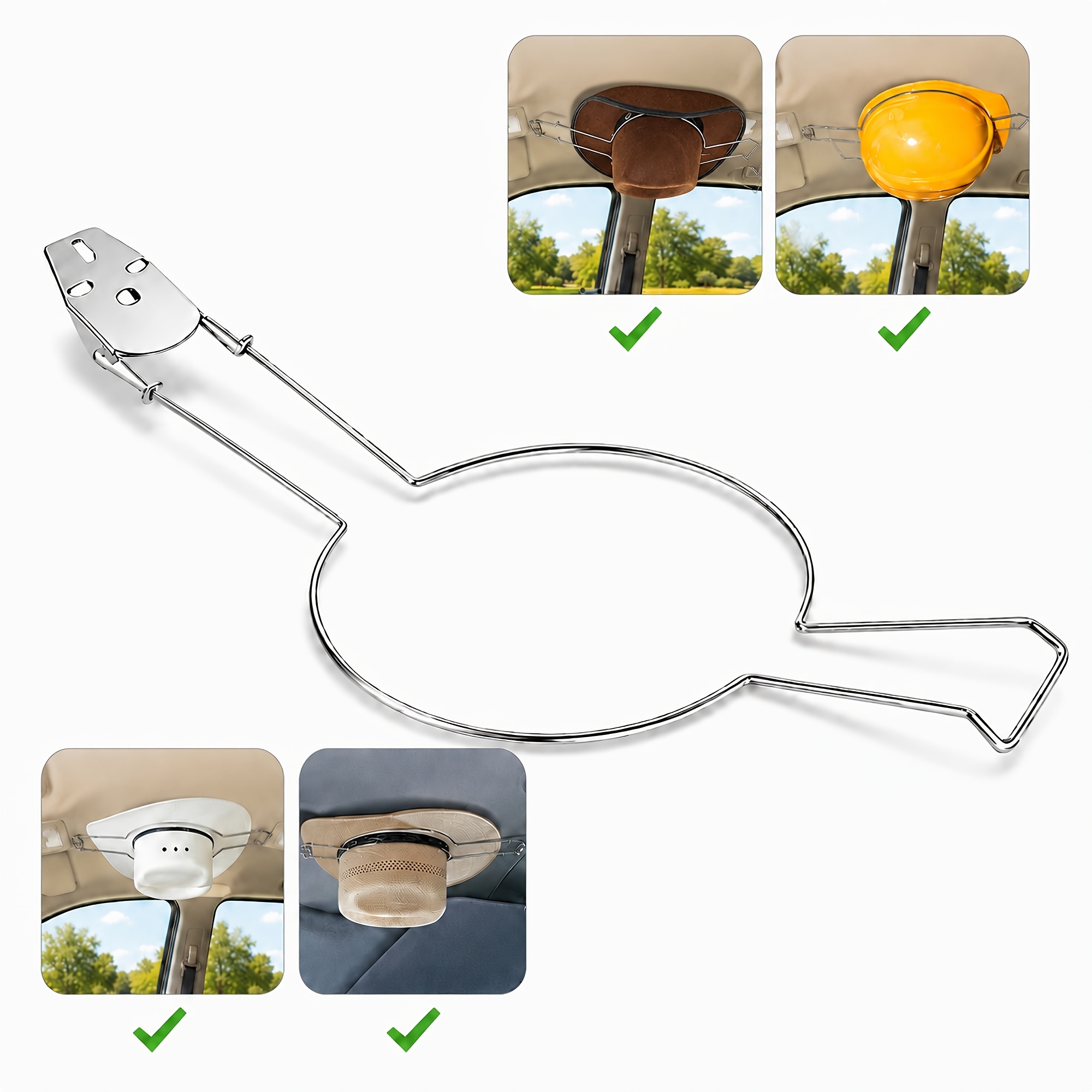 TEMU Car Cowboy Hat Holder For Pickup Truck, Stainless Steel Hat Holder And Rack, Auto Car Hat Hanging Rack Holder, Car Additions