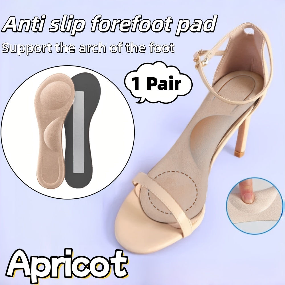 TEMU 1 par de plantillas con soporte de de esponja de 3/4, que mantienen los pies , suaves, antideslizantes, la presión y absorben los impactos, con