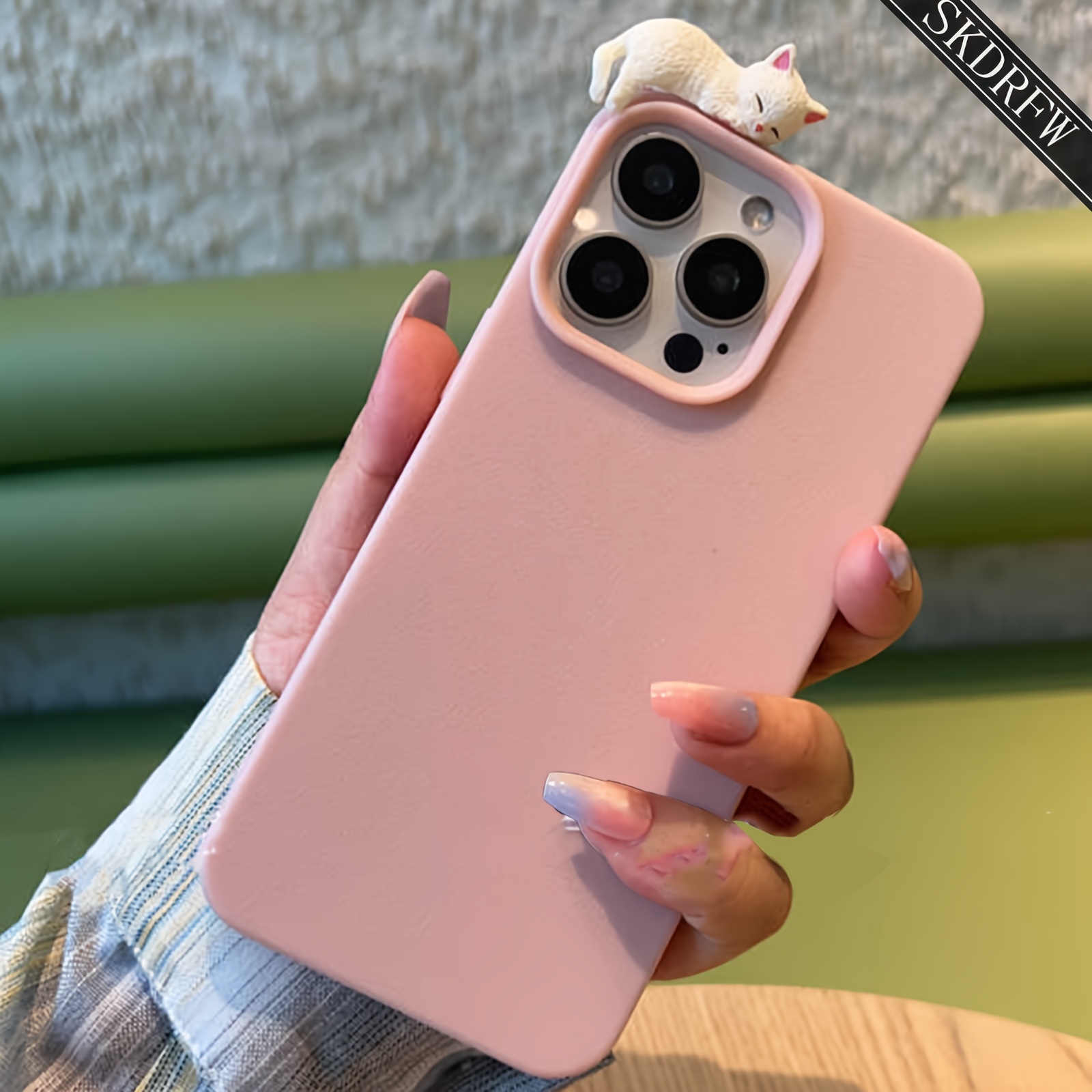 New Cute 3D Sleeping Cat and Dog Phone Case for iPhone 16/16 Pro/16 Plus/16 Max, 15/15 Pro/15 Plus/15 Max, 14/14 Pro/14 Plus/14 Max, 13/13 Pro/13 Max, 12/12 Pro/12 Max, 11/11 Pro/11 Max - Unique Minimalist Design ~ Pink (Cute Sleepy Cat 568XS + Black (Sitting Cat) T09 / Standing Flower Cat 569XS