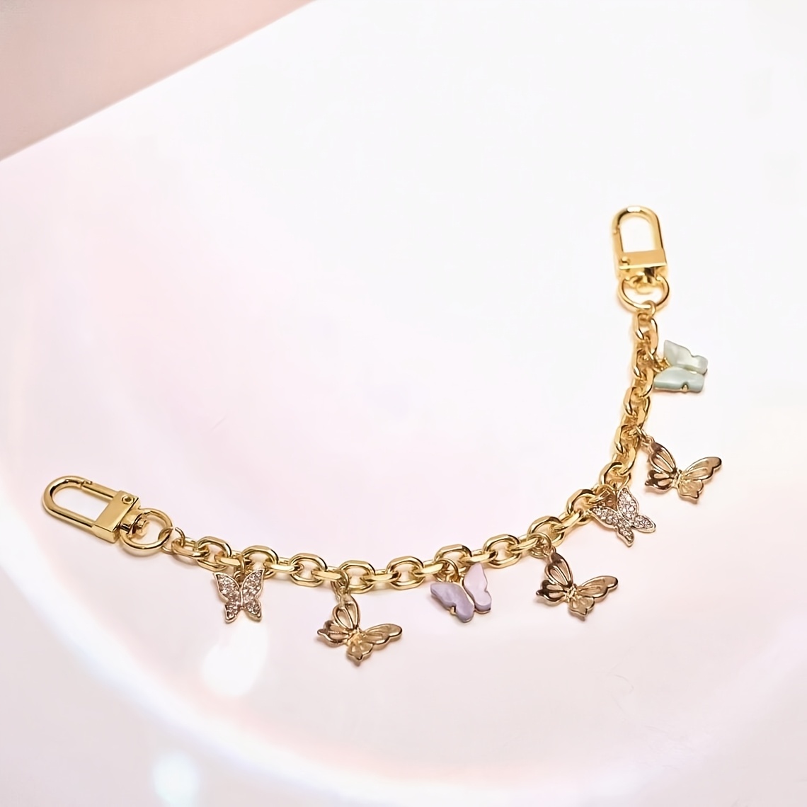 Cute Butterfly Keychain Charm - Zinc Alloy Bag Charm & Keyring Jewelry For Women (Great Gift Idea)