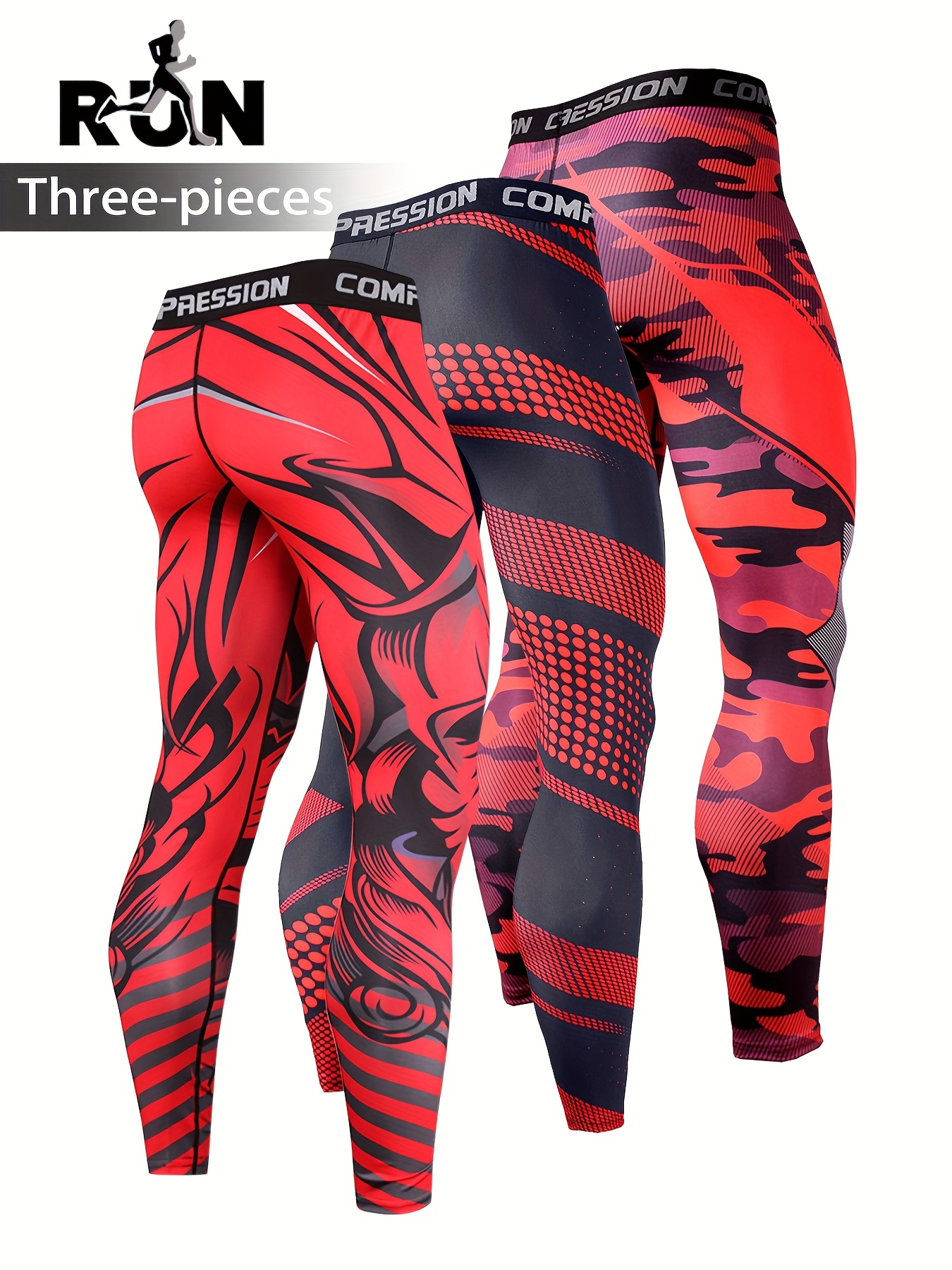 men's camouflage compression leggings breathable stretchy Temu